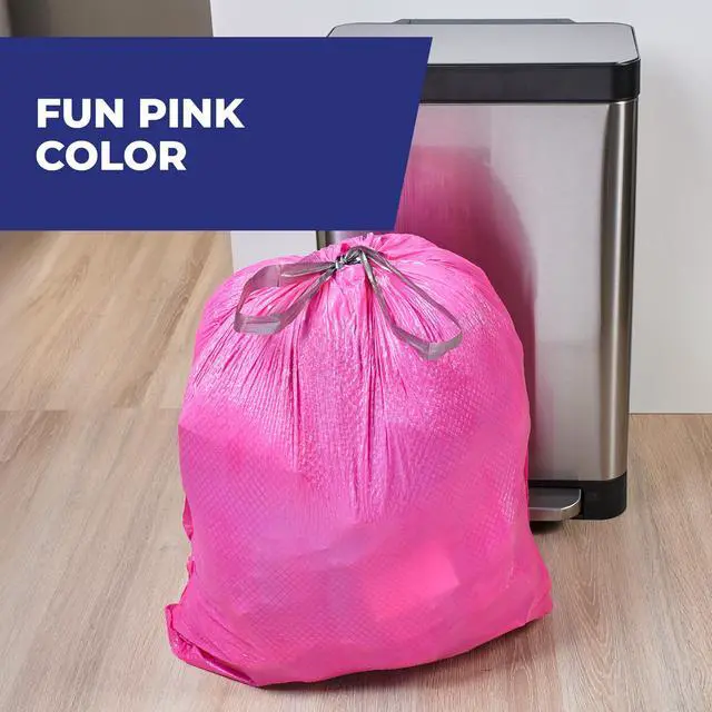 Alt view image 2 of 7 - Strong 13 Gal Pink Kitchen Trash Bags, Watermelon Scent, 110ct