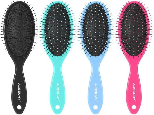 Main image of 4 Pack Detangling Hair Brush - Air Cushion Detangler Hairbrush with Ultra Soft Bristles for Effortless Tangle Removal For Wet Dry Damaged Curly Fragile Hair for Women Men Boys Girls Adult Kids