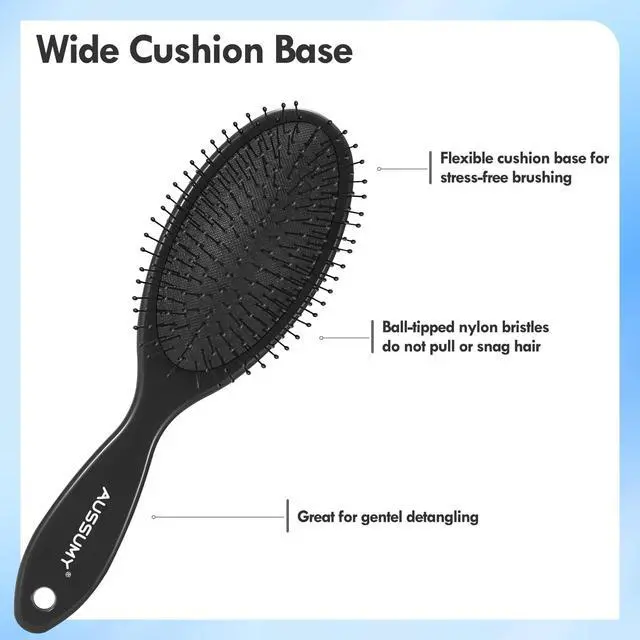 Alt view image 2 of 7 - 4 Pack Detangling Hair Brush - Air Cushion Detangler Hairbrush with Ultra Soft Bristles for Effortless Tangle Removal For Wet Dry Damaged Curly Fragile Hair for Women Men Boys Girls Adult Kids