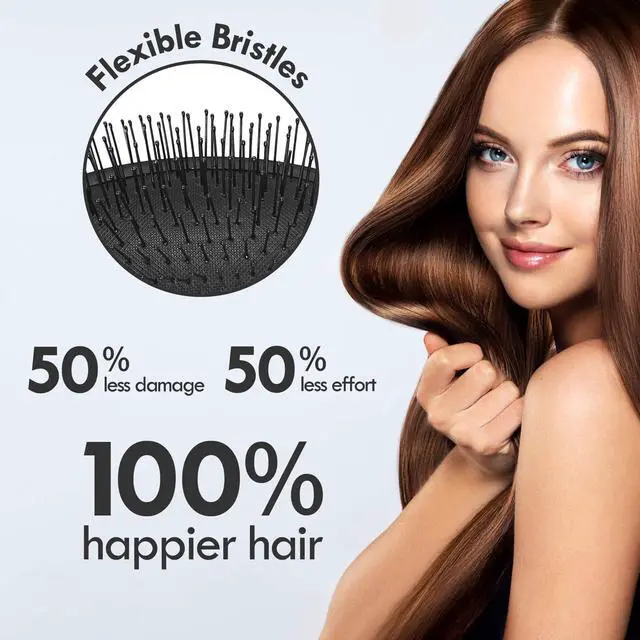 Alt view image 3 of 7 - 4 Pack Detangling Hair Brush - Air Cushion Detangler Hairbrush with Ultra Soft Bristles for Effortless Tangle Removal For Wet Dry Damaged Curly Fragile Hair for Women Men Boys Girls Adult Kids