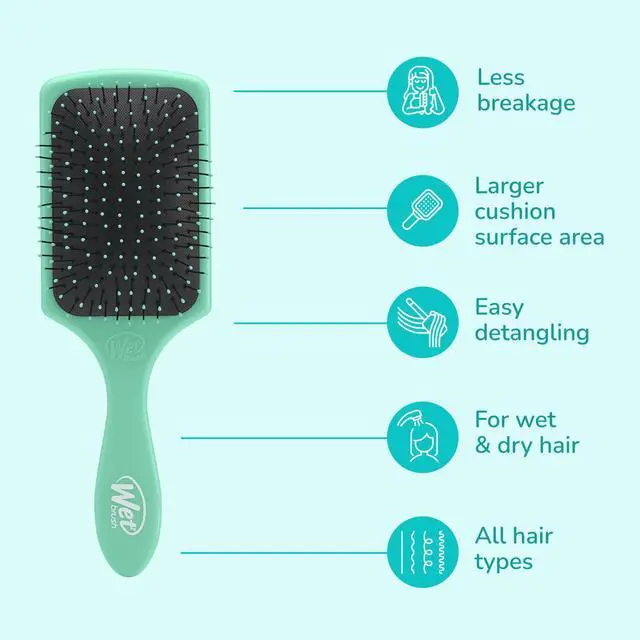 Alt view image 3 of 7 - Paddle Detangler Hair Brush, Amazon Exclusive Aqua, Ultra-Soft IntelliFlex Bristles with AquaVent Design, Great For Treatment & Mask Application, Women, Men, Wet, Dry and Damaged Hair
