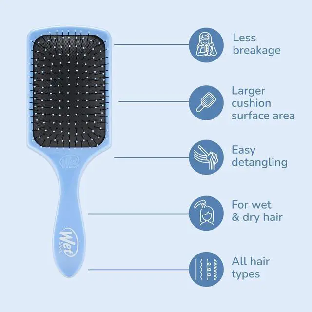 Alt view image 3 of 7 - Paddle Detangler Hair Brush, Sky, Ultra-Soft IntelliFlex Bristles with AquaVent Design, Great For Treatment & Mask Application, Women, Men, Wet, Dry and Damaged Hair