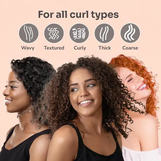 Alt view image 2 of 7 - Go Green Curl Detangler Hair Brush - Pale Pink Ultra-Soft IntelliFlex Detangling Bristles Glide Through Tangles with Ease - Great For Curly Hair-No Split Ends & Pain-Free for Wet or Dry Hair