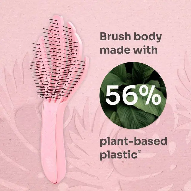 Alt view image 5 of 7 - Go Green Curl Detangler Hair Brush - Pale Pink Ultra-Soft IntelliFlex Detangling Bristles Glide Through Tangles with Ease - Great For Curly Hair-No Split Ends & Pain-Free for Wet or Dry Hair