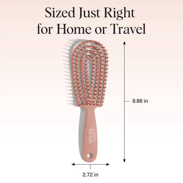 Alt view image 5 of 7 - Hair Brush Detangler Flexi Flow Hair Brush for Women, Men & Kids | Detangling Brushes for Curly Hair with Bendable Frame, Bounce Curl Defining Brush for Wet or Dry Strands - Terracotta