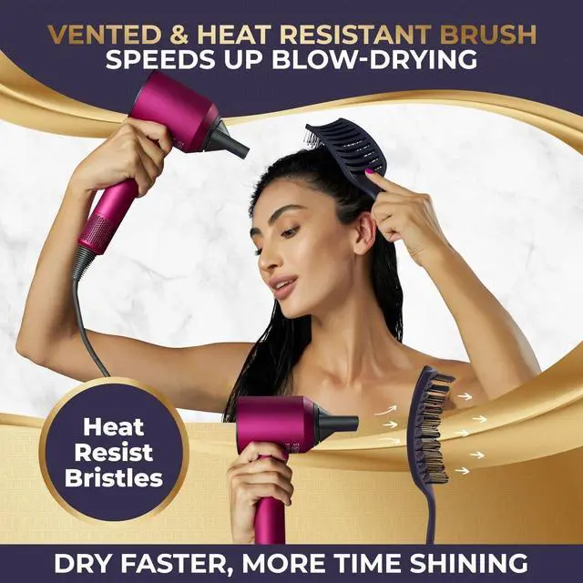 Alt view image 4 of 7 - Vented Detangling Brush for Wet or Dry, Thick, Coily, and Curly Hair | Curved Vent Brush for Blow Drying