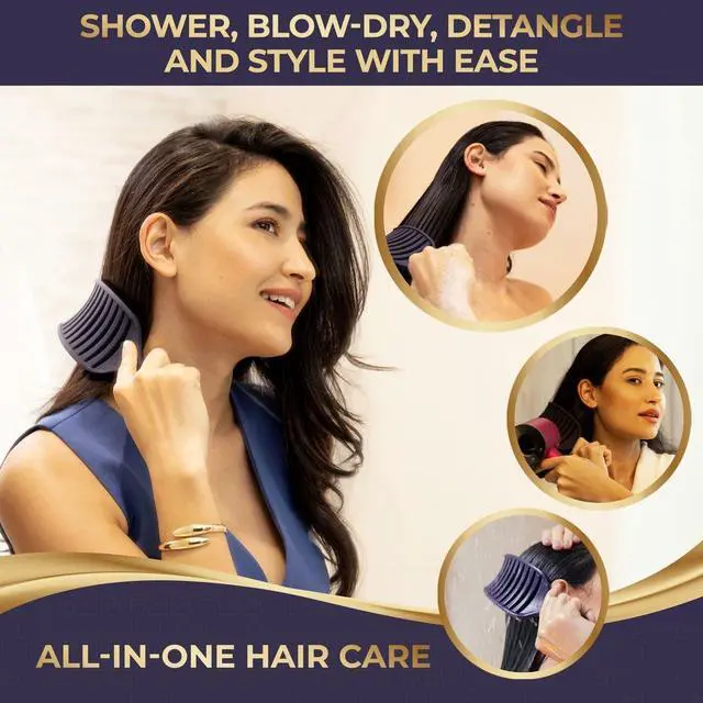 Alt view image 5 of 7 - Vented Detangling Brush for Wet or Dry, Thick, Coily, and Curly Hair | Curved Vent Brush for Blow Drying