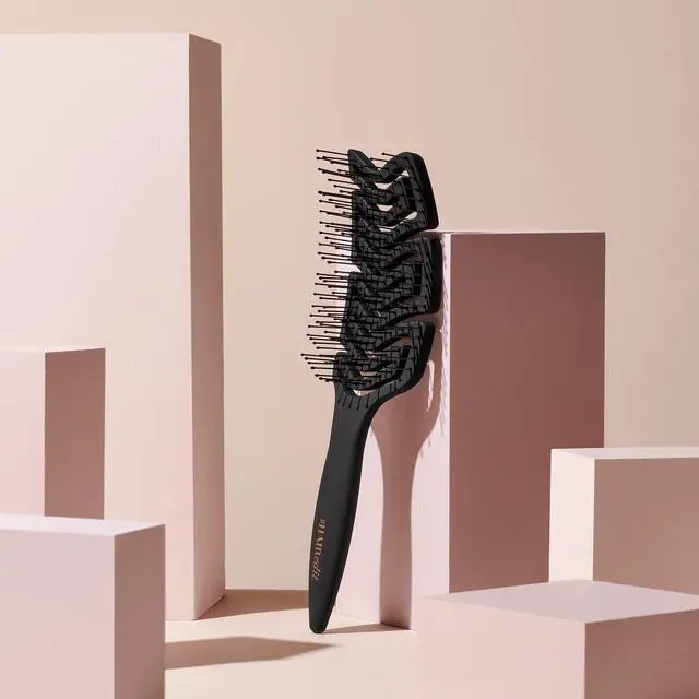 Alt view image 4 of 7 - Detangle & Massage Brush Wet & Dry Brush With Ergonomic Paddle, Non Slip Grip Scalp Massager with Soft Flexible Bristles, Anti-Breakage Hairbrush for Thick, Curly, Straight, Fine Hair