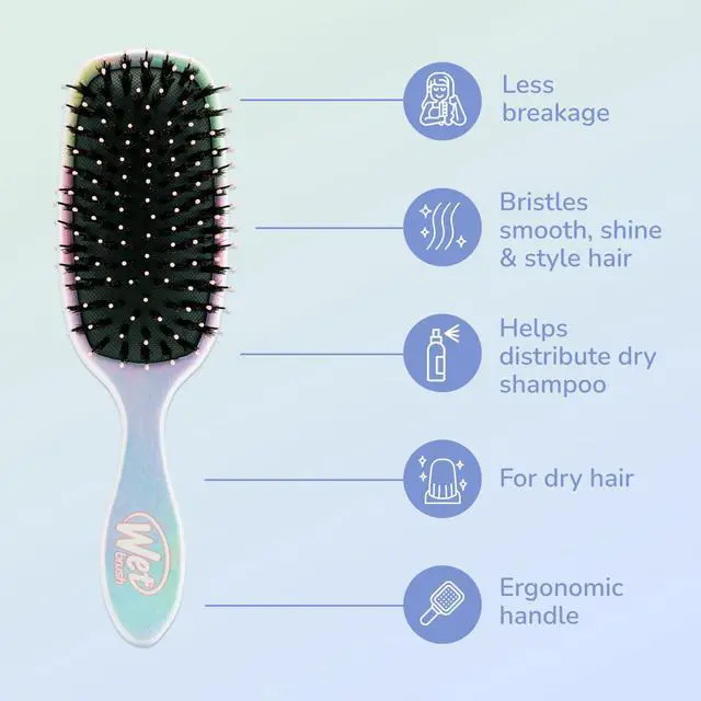 Alt view image 3 of 7 - Shine Enhancer Color Wash Stripes, Paddle Hair Detangler Brush with Ultra-Soft Intelliflex Bristles, Infused With Natural Argan Oil, Shiny & Smooth, Wet or Dry, For All Hair Types