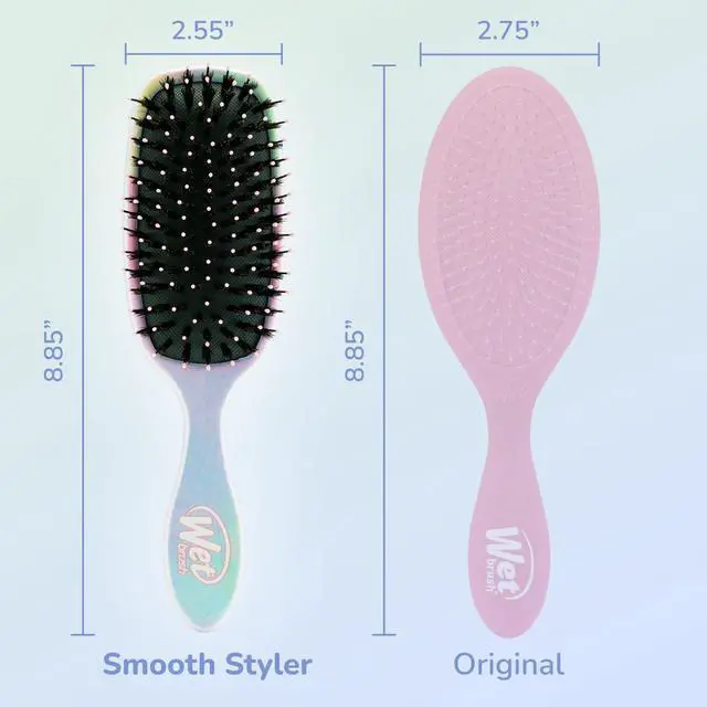Alt view image 4 of 7 - Shine Enhancer Color Wash Stripes, Paddle Hair Detangler Brush with Ultra-Soft Intelliflex Bristles, Infused With Natural Argan Oil, Shiny & Smooth, Wet or Dry, For All Hair Types
