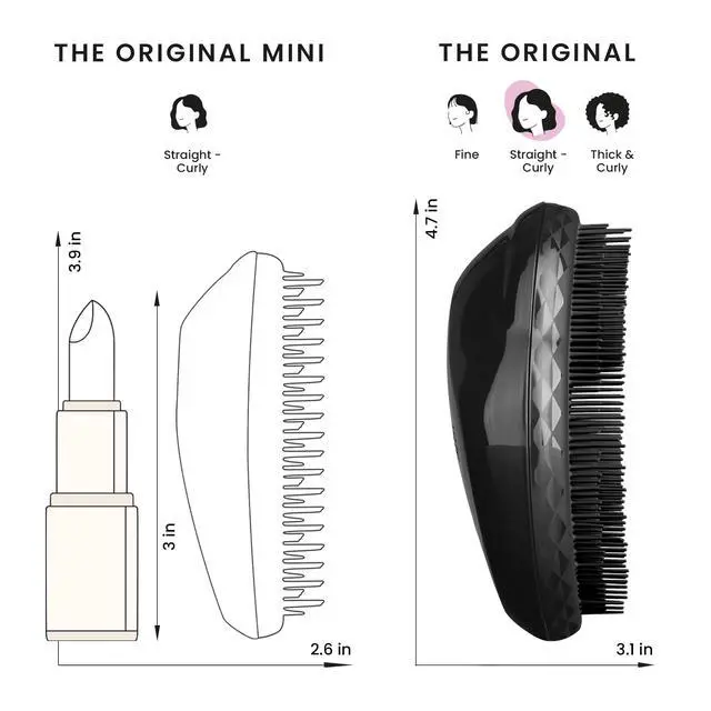 Alt view image 7 of 7 - Original Detangler Brush for All Hair Types, Panther Black