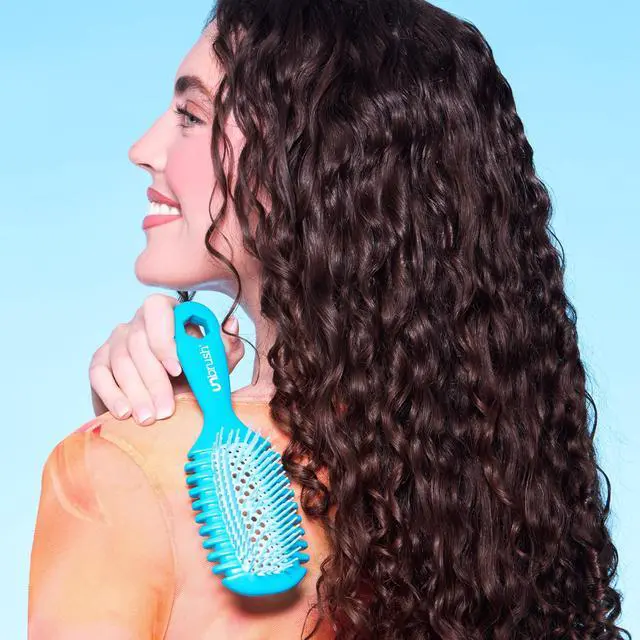 Alt view image 5 of 7 - UNbrush Curl Defining Brush Wavy, Coily, and Curly Hair Brush with DuoFlex Bristles & StyleCurl Handle for Gentle Detangling & Faster Styling on Wet Hair - Pink Clouds