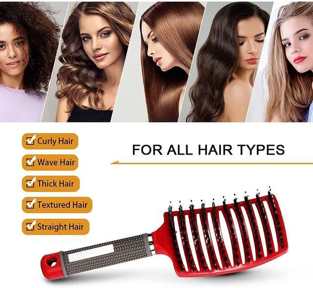 Alt view image 4 of 6 - Magical Ultra Detangling Brush for Wet or Dry Hair, Detangler Brush, Fast Drying Styling Massage Hairbrush for Men, Women and Kids (Pink+Purple)
