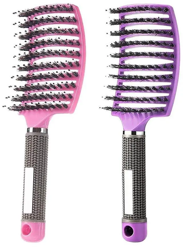 Main image of Magical Ultra Detangling Brush for Wet or Dry Hair, Detangler Brush, Fast Drying Styling Massage Hairbrush for Men, Women and Kids (Pink+Purple)