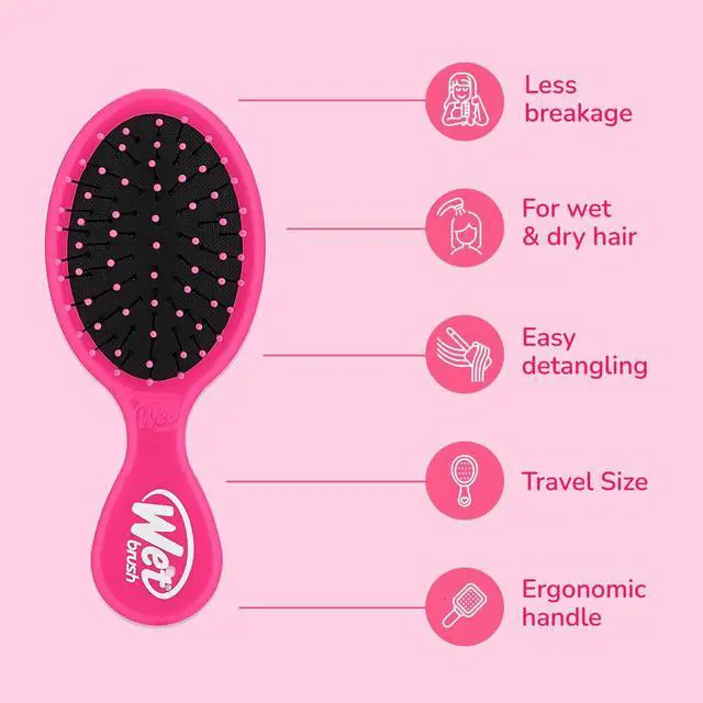 Alt view image 3 of 7 - Squirt Detangling Brush, 3 Ct, Pink, Purple & Blue, Mini Detangler, No Tangle Ultra-Soft IntelliFlex Bristles, Wet & Dry Styling Hairbrush for Women & Men, All Hair Types