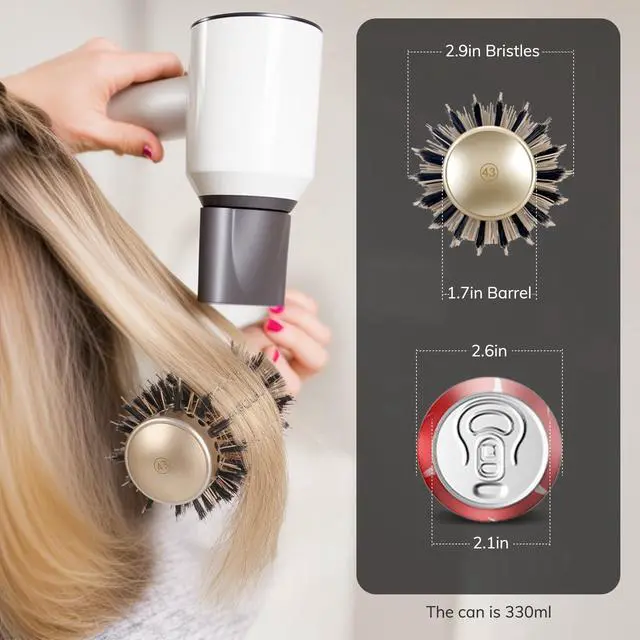 Alt view image 3 of 7 - Round Brush for Blow Drying, Nano Thermal Ceramic & Ionic Tech Hair Brush with Boar Bristles, Professional Round Barrel Brush for Styling, Curling & Straightening by Sndyi (2.9 Inch, Barrel 1.7 Inch)