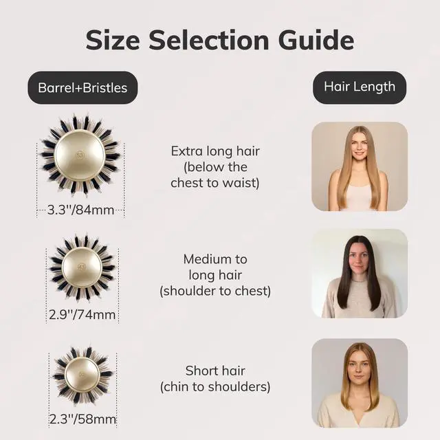 Alt view image 5 of 7 - Round Brush for Blow Drying, Nano Thermal Ceramic & Ionic Tech Hair Brush with Boar Bristles, Professional Round Barrel Brush for Styling, Curling & Straightening by Sndyi (2.9 Inch, Barrel 1.7 Inch)