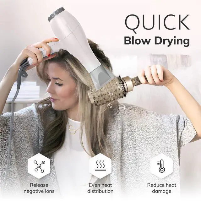 Alt view image 4 of 7 - Round Brush for Blow Drying, Nano Thermal Ceramic & Ionic Tech Hair Brush with Boar Bristles, Professional Round Barrel Brush for Styling, Curling & Straightening by Sndyi (2.9 Inch, Barrel 1.7 Inch)
