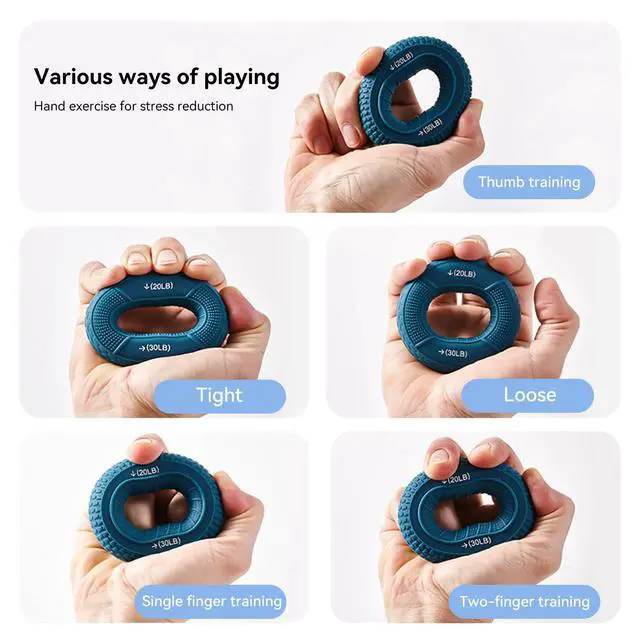 Alt view image 6 of 7 - Hand Grip Strengthener, Fingers Exerciser - Silicone Rings for Muscle Training Sports Rock Climbing Finger Rehabilitation Training,Hand & Wrist Muscles Trainer Stress Relief,5 Resistance Levels(3 PCS)