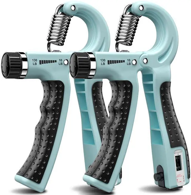 Main image of Hand Grip Strengthener 2 Pack Adjustable Resistance 10-130 lbs Forearm ExerciserGrip Strength Trainer for Muscle Building and Injury Recovery for Athletes