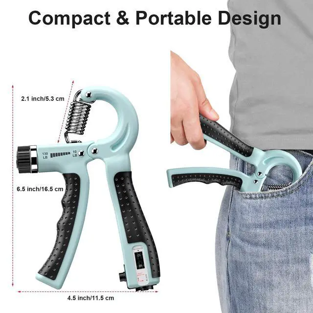 Alt view image 5 of 7 - Hand Grip Strengthener 2 Pack Adjustable Resistance 10-130 lbs Forearm ExerciserGrip Strength Trainer for Muscle Building and Injury Recovery for Athletes