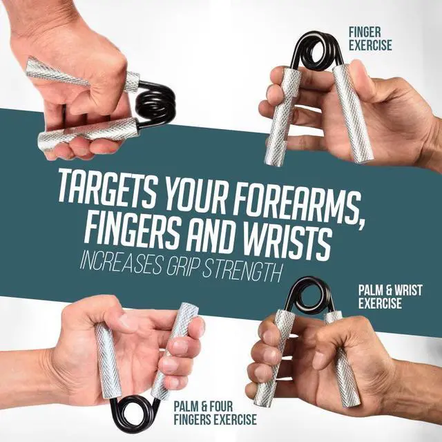 Alt view image 4 of 6 - Metal Hand Grip Set, 100LB-200LB 3 Pack No Slip Heavy-Duty Grip Strengthener with Gift Box, Great Wrist & Forearm Hand Exerciser, Home Gym, Hand Gripper Grip Strength Trainer