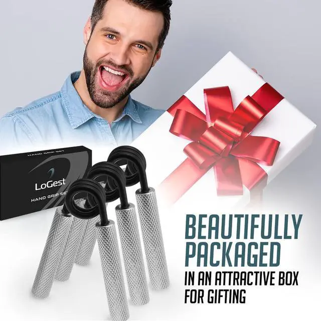 Alt view image 6 of 6 - Metal Hand Grip Set, 100LB-200LB 3 Pack No Slip Heavy-Duty Grip Strengthener with Gift Box, Great Wrist & Forearm Hand Exerciser, Home Gym, Hand Gripper Grip Strength Trainer