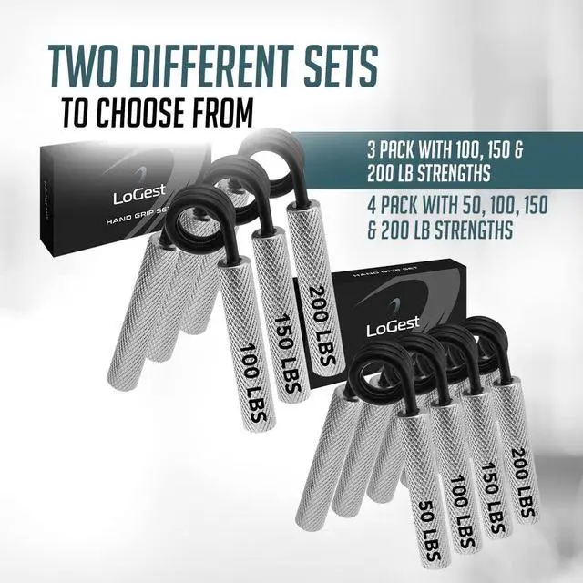Alt view image 5 of 6 - Metal Hand Grip Set, 100LB-200LB 3 Pack No Slip Heavy-Duty Grip Strengthener with Gift Box, Great Wrist & Forearm Hand Exerciser, Home Gym, Hand Gripper Grip Strength Trainer