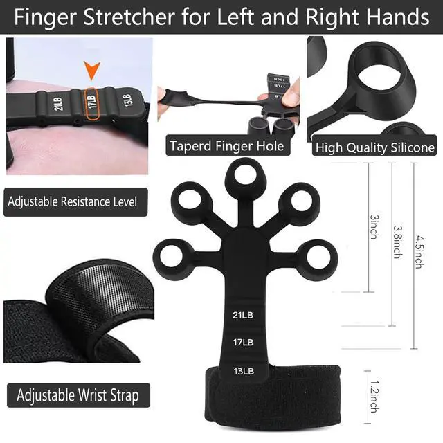 Alt view image 5 of 7 - Grip Strength Trainer Kit (5 Pack), Grip and Forearm Strengthener, Finger Strengthener, Adjustable Resistance Hand Gripper, Grip Ring, Stress Relief Ball for Muscle Building, Injury Recover