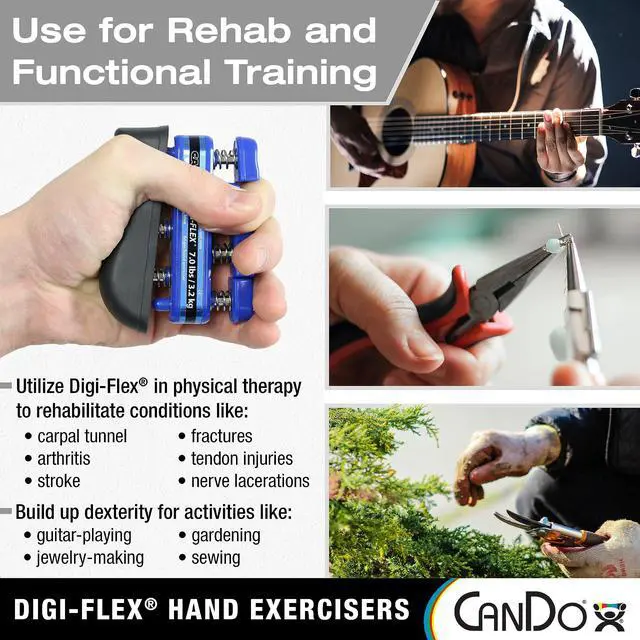 Alt view image 2 of 5 - Digi-Flex Hand and Finger Exerciser Red Light- For Dexterity, Strength, and Flexibility for Fingers, Hands, and Forearms