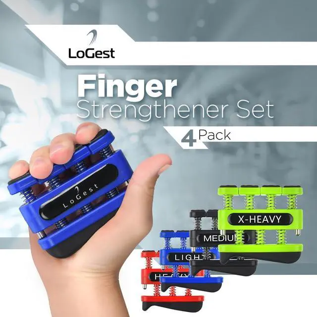 Alt view image 6 of 6 - Finger Strengthener - Finger Exerciser for Forearm and Hand Strengthener - Hand Grip Workout Equipment for Musician, Rock Climbing and Therapy (4 Pack - Blue Black Red Green)