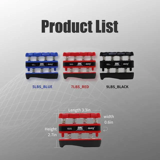 Alt view image 6 of 7 - Grip Exerciser, Hand Exerciser, Finger Exerciser. Red (7lb per Spring)