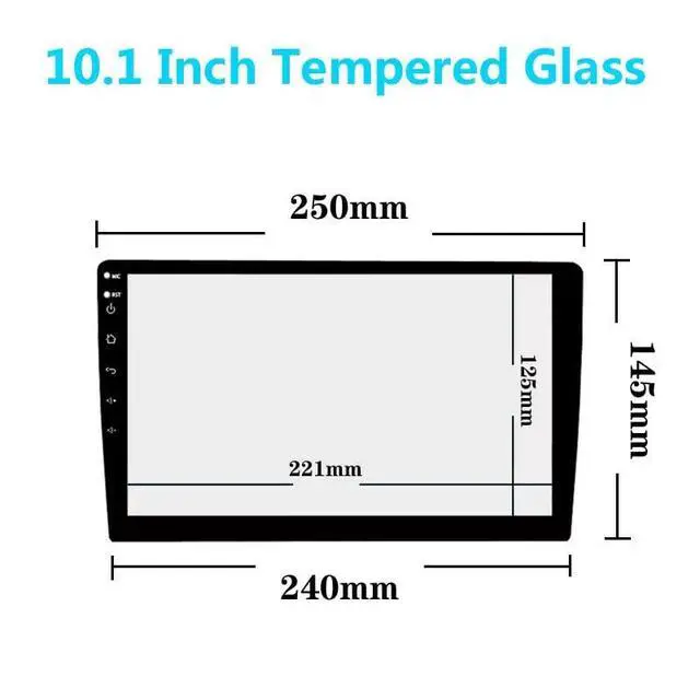Alt view image 2 of 7 - 10.1 Inch Screen Protector for Android Car Stereo Radio - Tempered Glass HD Clear Touchscreen Protection Shield - Compatible with Teyes CC3 Podofo & Double Din Head Unit GPS Navigation