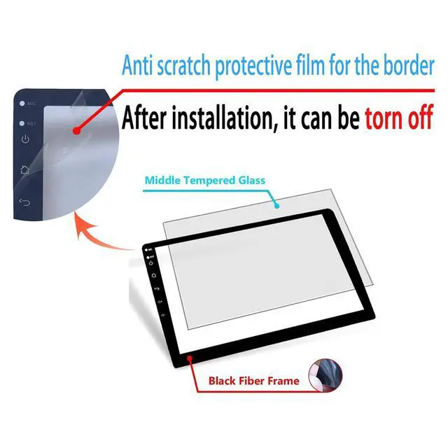 Alt view image 4 of 7 - 10.1 Inch Screen Protector for Android Car Stereo Radio - Tempered Glass HD Clear Touchscreen Protection Shield - Compatible with Teyes CC3 Podofo & Double Din Head Unit GPS Navigation