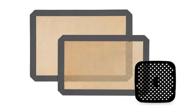Main image of 3-Piece Silicone Baking Mat Set, Non-Stick Reusable Air Fryer Liners and Oven Sheets, Heat Resistant, BPA-Free, Easy to Clean.