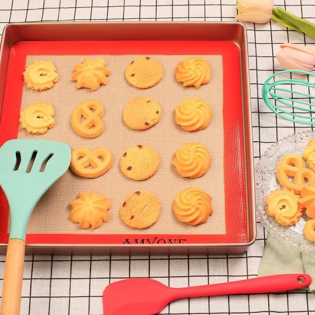 Alt view image 5 of 7 - Square Silicone Baking Mats for 11 Inch Cake Pan/11x11 Cheesecake Pan/Toaster Oven/XL Air Fryer, Food Grade Silicone Baking Sheet Liners for Cookie/Cake/Pastry/Torte, Non-Stick, Reusable 2 PCS