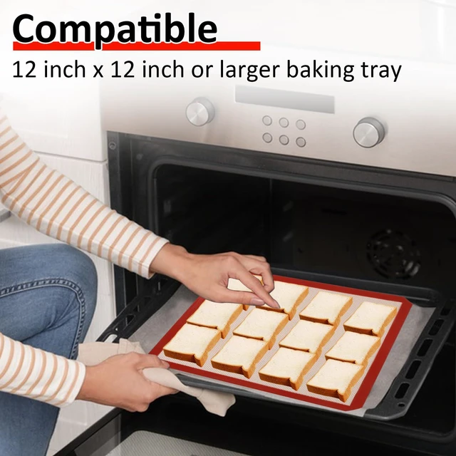 Alt view image 5 of 7 - 4 Pack 12" x 12" Reusable Silicone Baking Mat for 12 Inch Cake Pan/12x12 Cheesecake Pan/Toaster Oven/XL Air Fryer,12" Food Grade Silicone Mat for Baking Sheet, Non-Stick&Reusable