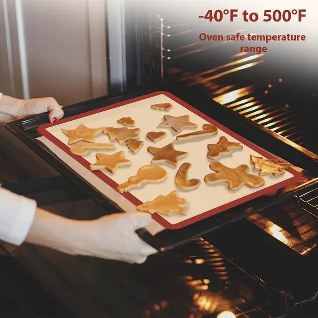 Alt view image 3 of 7 - Silicone Baking Mat Set of 6, Baking Mats Silicone for Baking Sheets, Non-Stick & Reusable Silicone Mats for Baking Pastries, Macarons, Cookies, Pizza