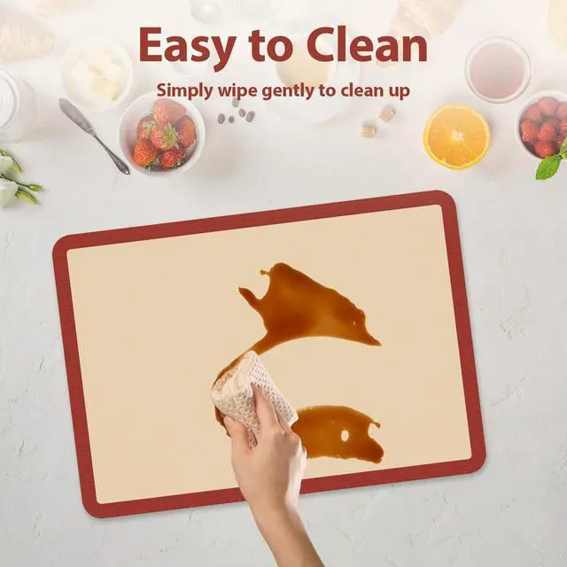 Alt view image 5 of 7 - Silicone Baking Mat Set of 6, Baking Mats Silicone for Baking Sheets, Non-Stick & Reusable Silicone Mats for Baking Pastries, Macarons, Cookies, Pizza