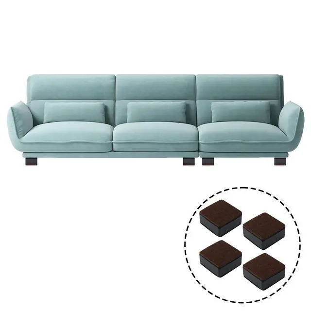 Alt view image 2 of 4 - 1.2 Inch Self-Adhesive Bed Risers with Felt Pad,Carbon Steel,4Pcs