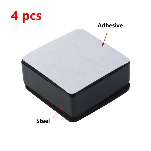 Alt view image 4 of 4 - 1.2 Inch Self-Adhesive Bed Risers with Felt Pad,Carbon Steel,4Pcs