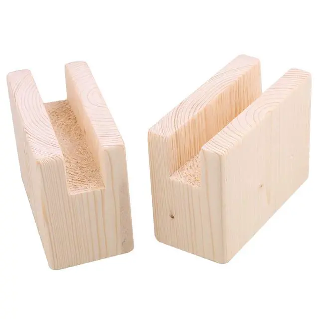 Alt view image 2 of 7 - 2PCS Width Groove Wood Bed Desk Risers Lifter Table Cube Furniture Storage Groove for Sofa