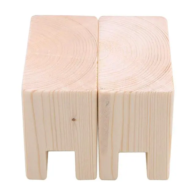 Alt view image 3 of 7 - 2PCS Width Groove Wood Bed Desk Risers Lifter Table Cube Furniture Storage Groove for Sofa