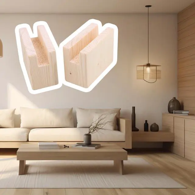 Alt view image 5 of 7 - 2PCS Width Groove Wood Bed Desk Risers Lifter Table Cube Furniture Storage Groove for Sofa
