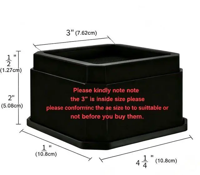 Alt view image 2 of 7 - Bed Risers 2 Inch with Soft Non-Slip Rubber Pads, Heavy Duty Furniture Lifts for Bed Sofa Table, Floor Protector 4 Pack