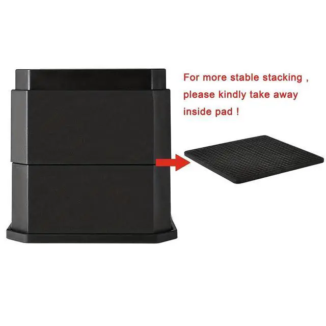 Alt view image 5 of 7 - Bed Risers 2 Inch with Soft Non-Slip Rubber Pads, Heavy Duty Furniture Lifts for Bed Sofa Table, Floor Protector 4 Pack