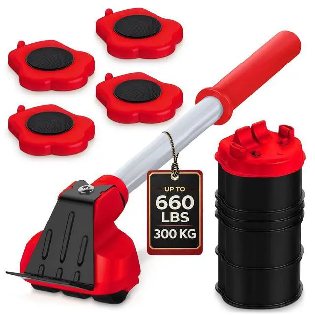 Main image of Heavy Furniture Movers with Wheels Set - Appliance Lifter with Moving Sliders that Lift Up to 660 Lbs - Heavy Duty Furniture Lifter Tool, 4 Pcs Appliance Movers Sliders and Lifting Extender Included