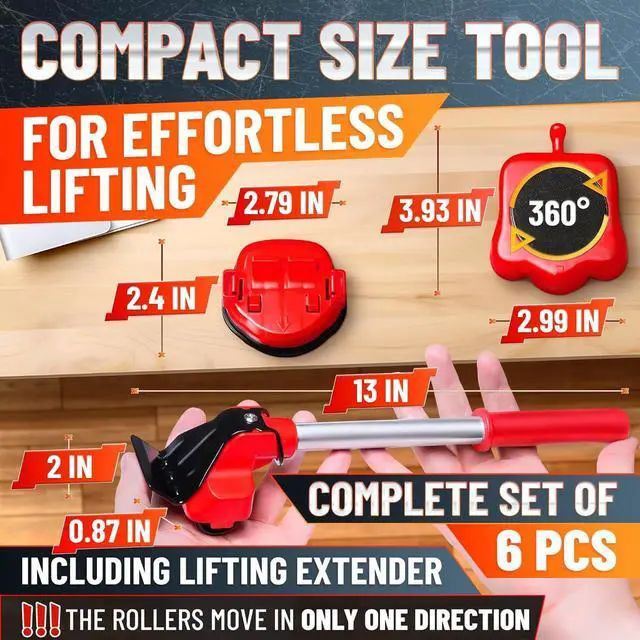 Alt view image 4 of 7 - Heavy Furniture Movers with Wheels Set - Appliance Lifter with Moving Sliders that Lift Up to 660 Lbs - Heavy Duty Furniture Lifter Tool, 4 Pcs Appliance Movers Sliders and Lifting Extender Included