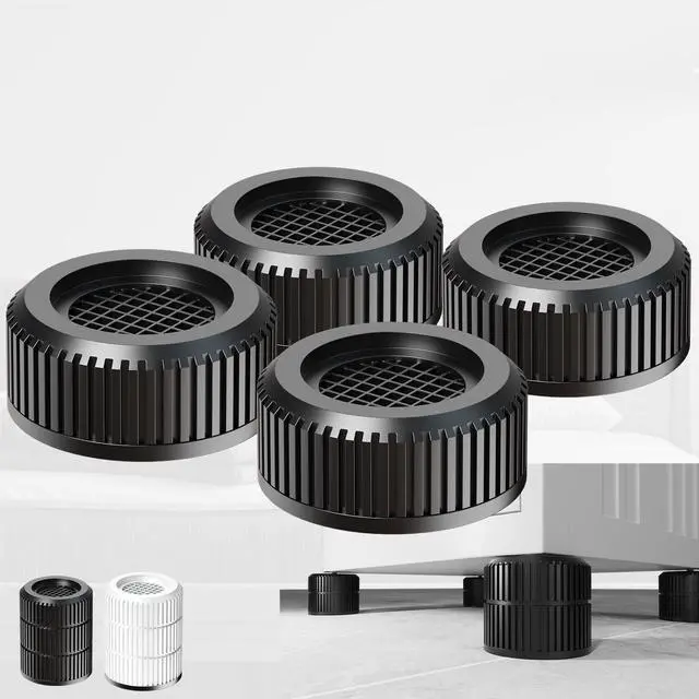 Main image of Round Anti Vibration Pads for Washing Machine, Stackable 1.1/2.3/3.5 Inch Heightening Support for Washer Dryer Furniture Legs, Shock Absorbing Noise Reducing Rubber Floor Protectors(Black 4 Pack)