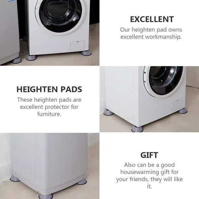 Alt view image 6 of 7 - 8 Pcs Anti-Vibration Pad for Washing Machine Refrigerator Foot Pads Non Slip Rubber Pads Shock Absorber Feet 3.07 X 3.07 X 1.57 in Heightening for Floor Protection